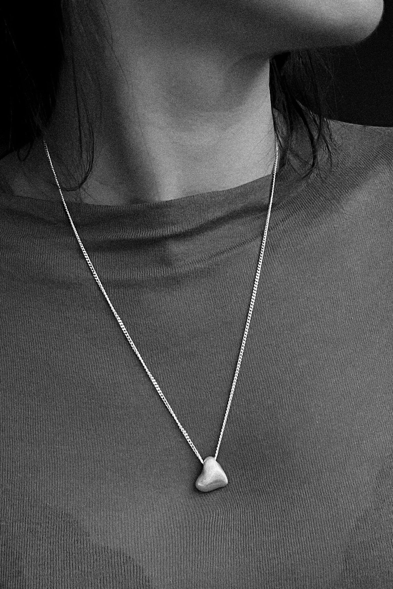 Copy of Heart Pebble Necklace - Silver AR.M ANNA ROSA MOSCHOUTI