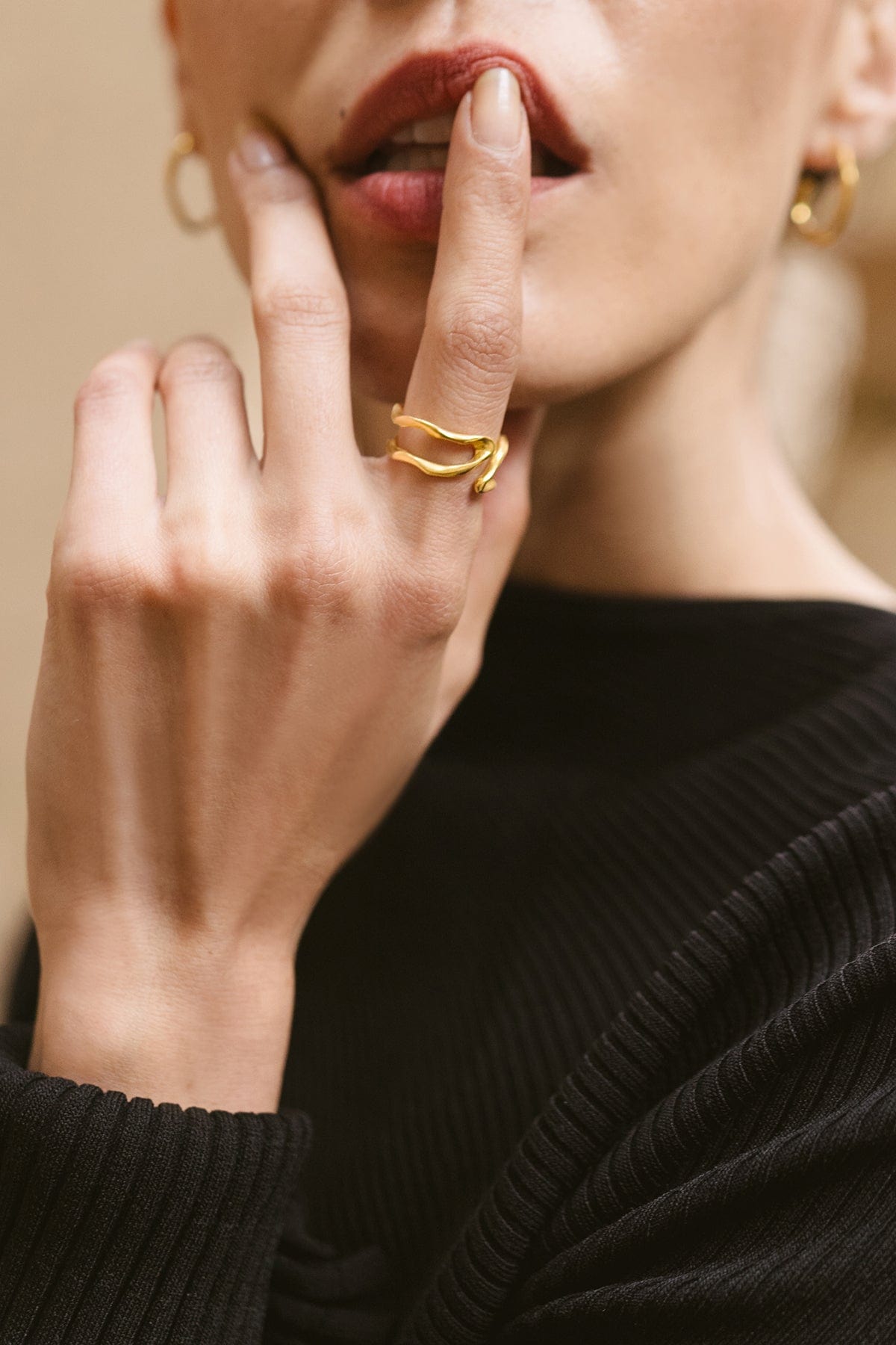 Kintsugi Double Open Ring - Gold Plated AR.M ANNA ROSA MOSCHOUTI