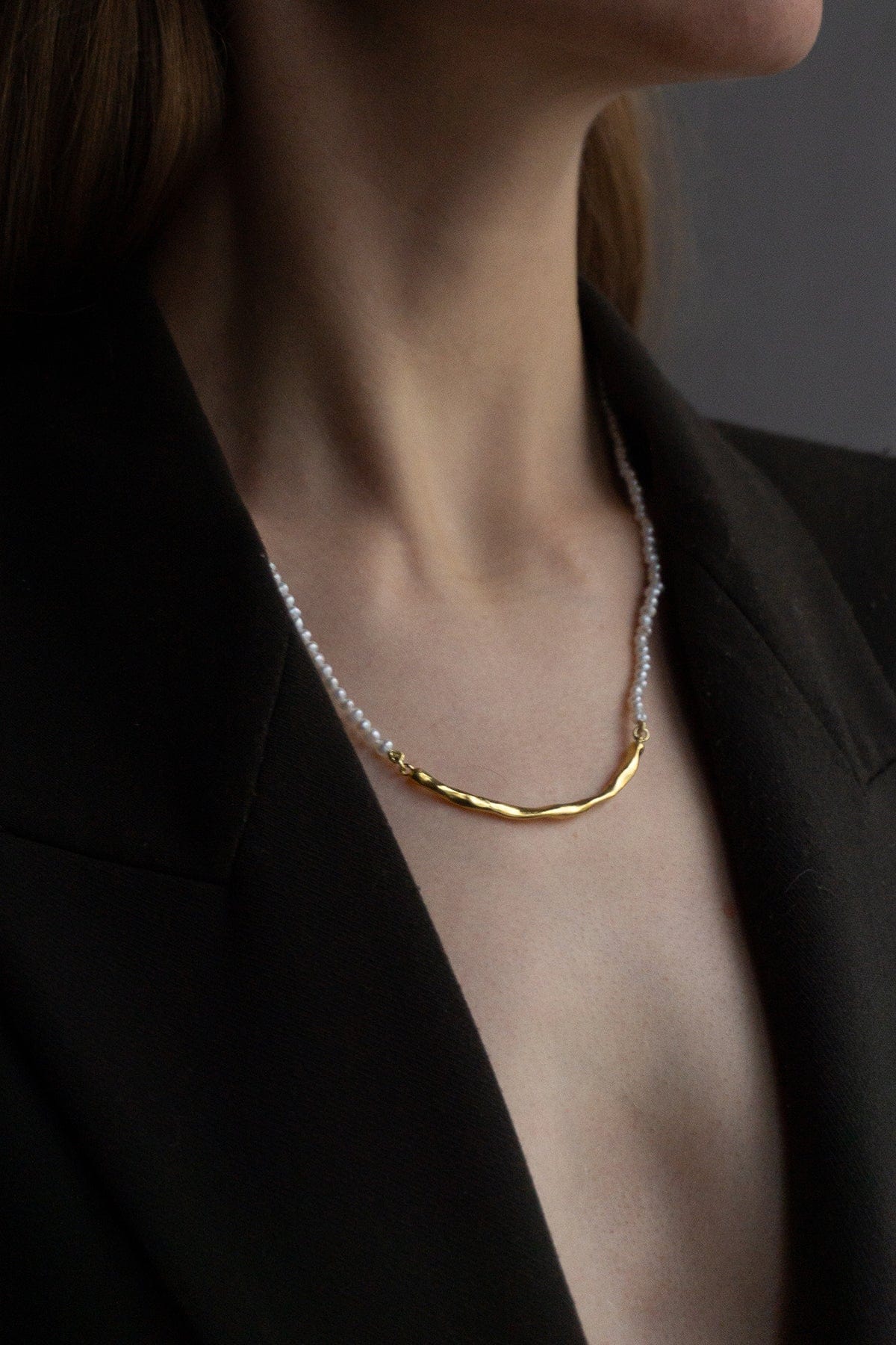 Stria Pearl Necklace - Gold Plated AR.M ANNA ROSA MOSCHOUTI