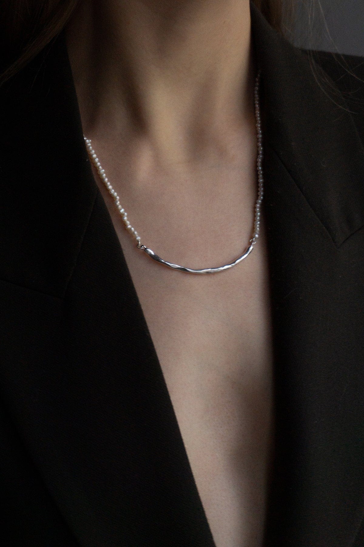 Stria Pearl Necklace - Silver AR.M ANNA ROSA MOSCHOUTI