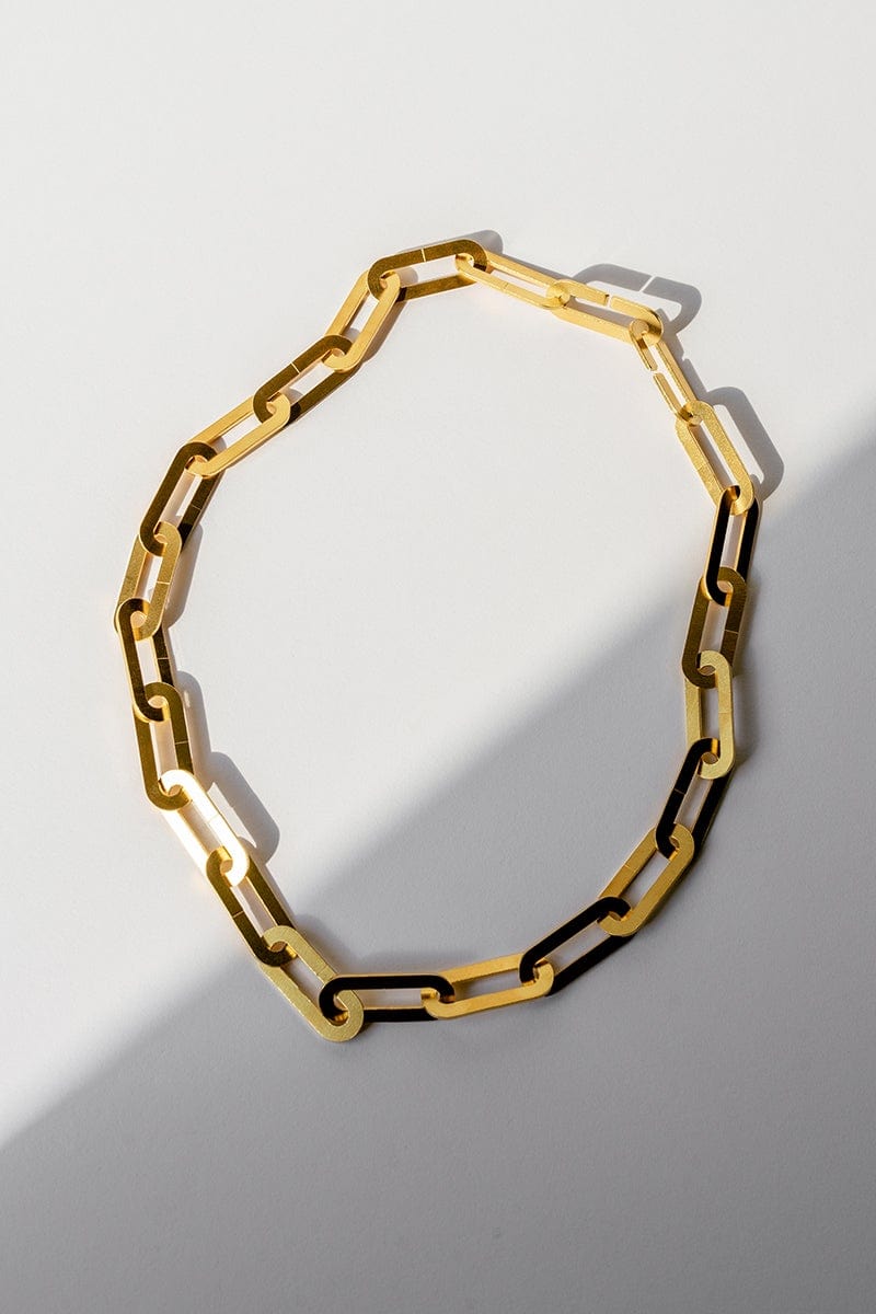 Flat Oval Link Chain Necklace - Gold Plated AR.M ANNA ROSA MOSCHOUTI
