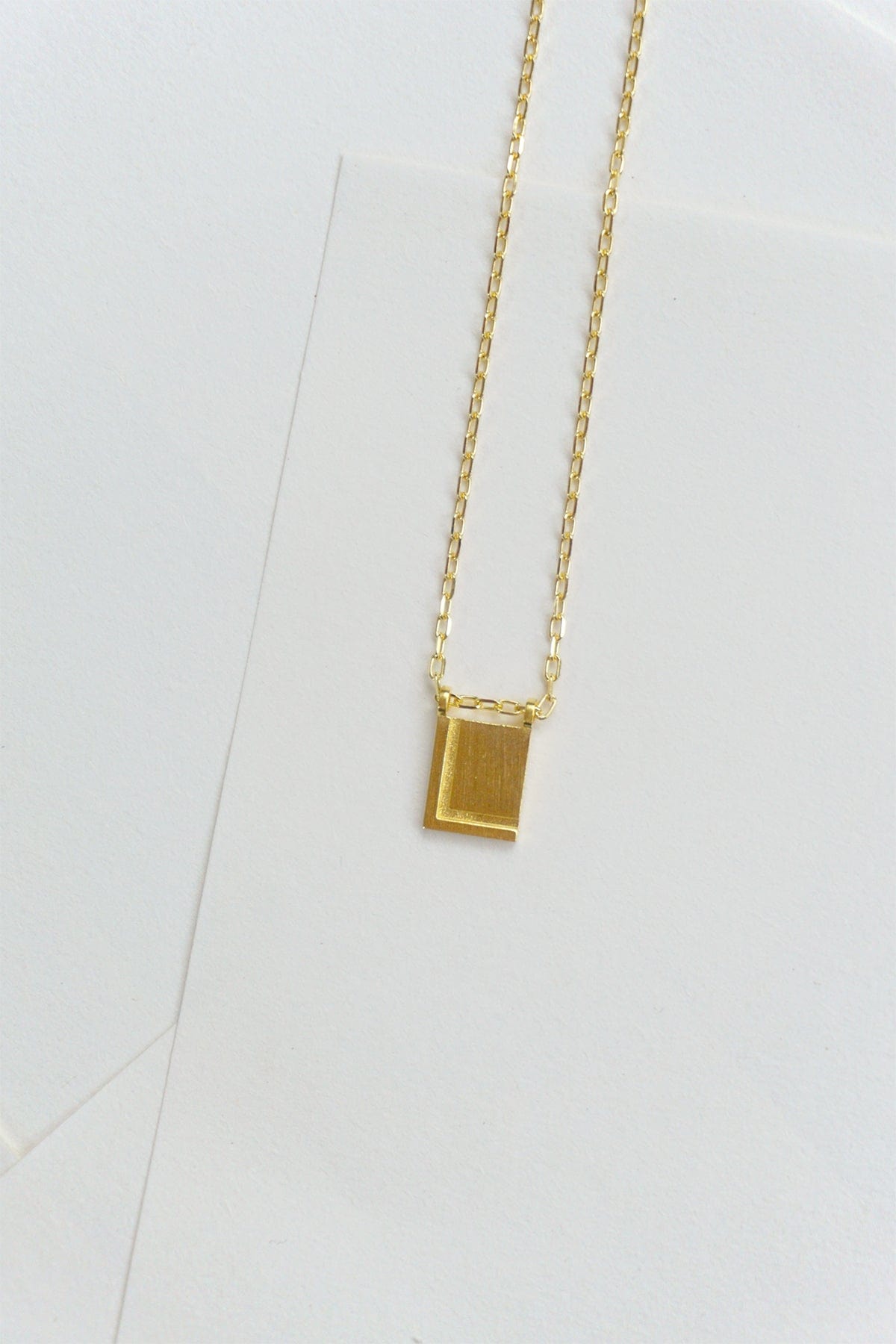 Initial Necklace - Gold Plated Gold / L AR.M ANNA ROSA MOSCHOUTI