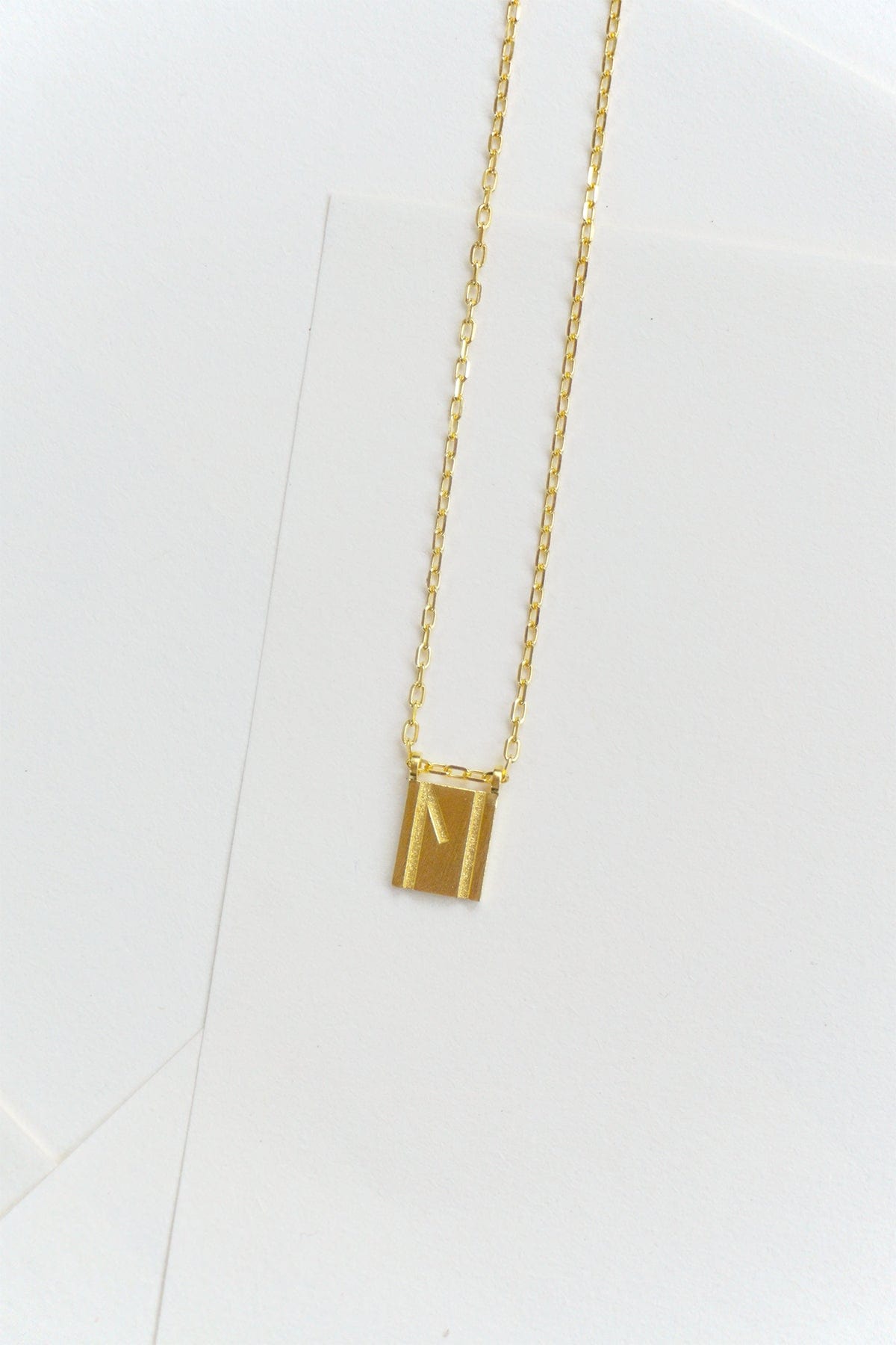 Initial Necklace - Gold Plated Gold / M AR.M ANNA ROSA MOSCHOUTI