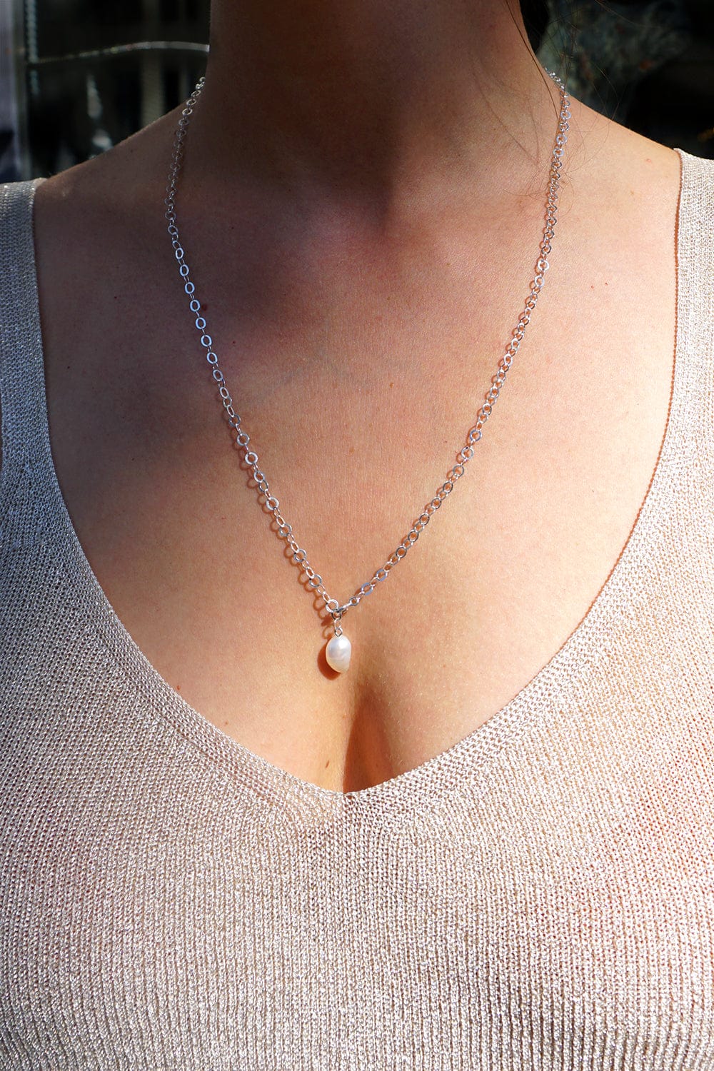 Mini Chain Pearl Necklace AR.M ANNA ROSA MOSCHOUTI