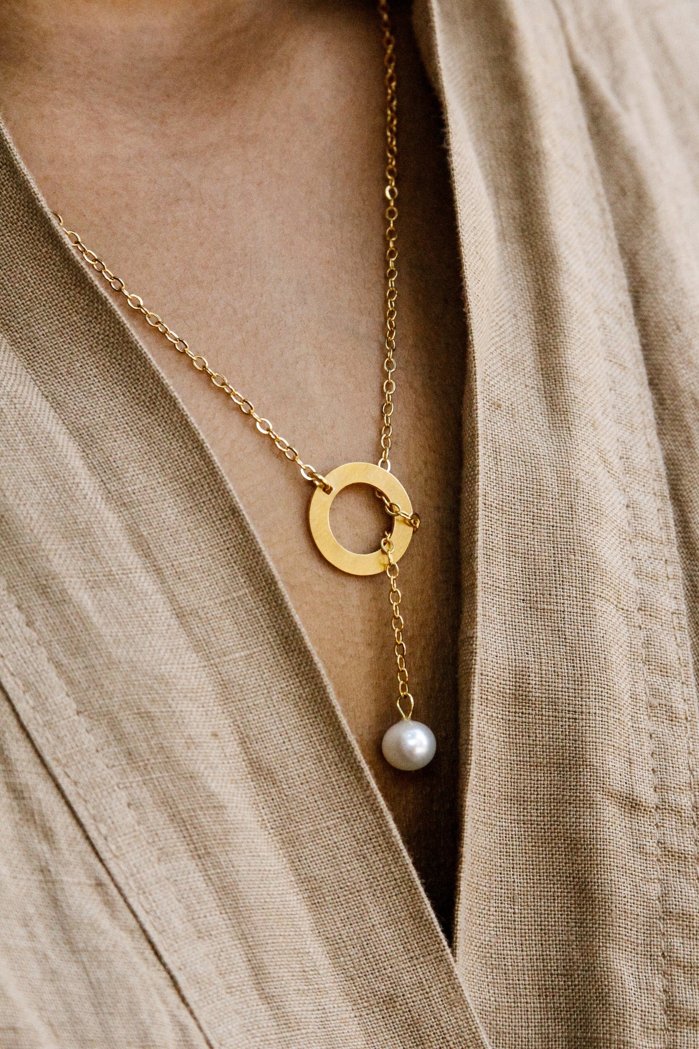Minimal Pearl Necklace - Gold Plated AR.M ANNA ROSA MOSCHOUTI